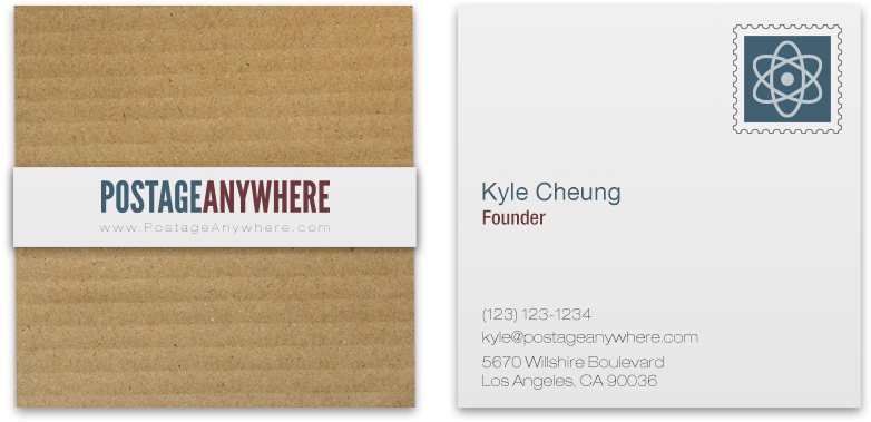 Postage Anywhere Trade Show Card Logo Image