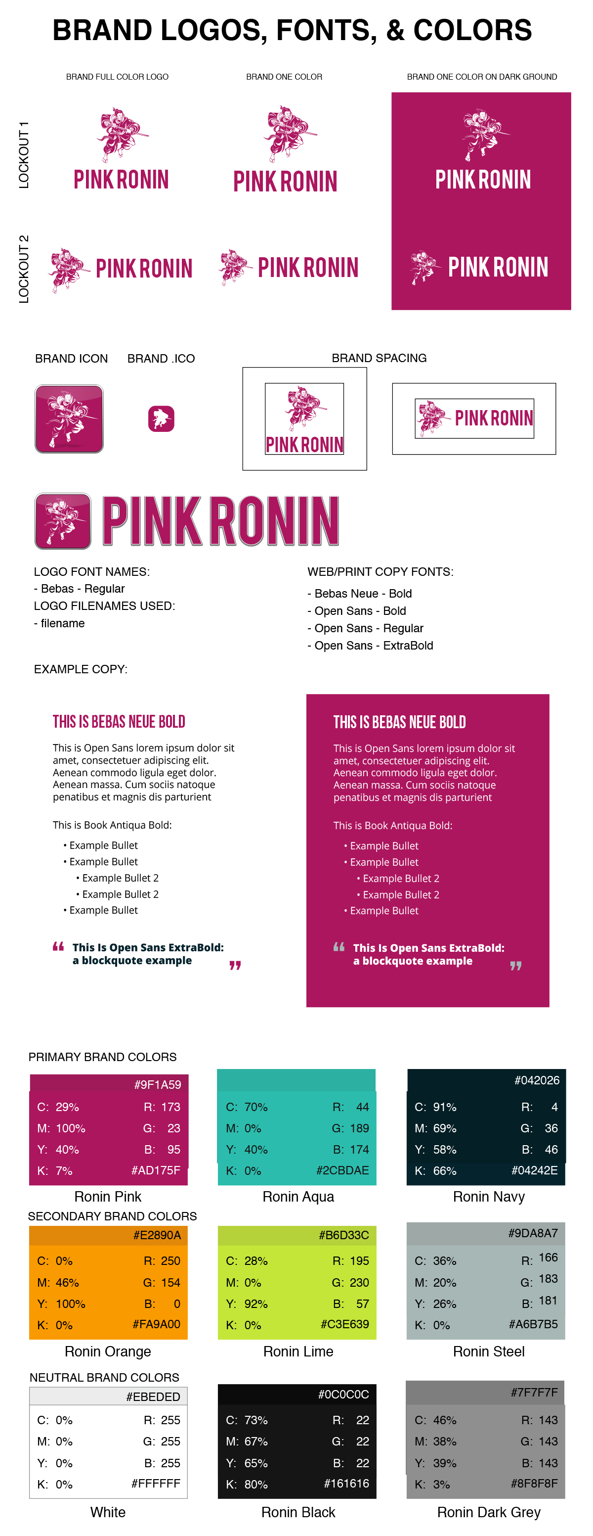 Pink Ronin: Logos, Colors & Fonts Image