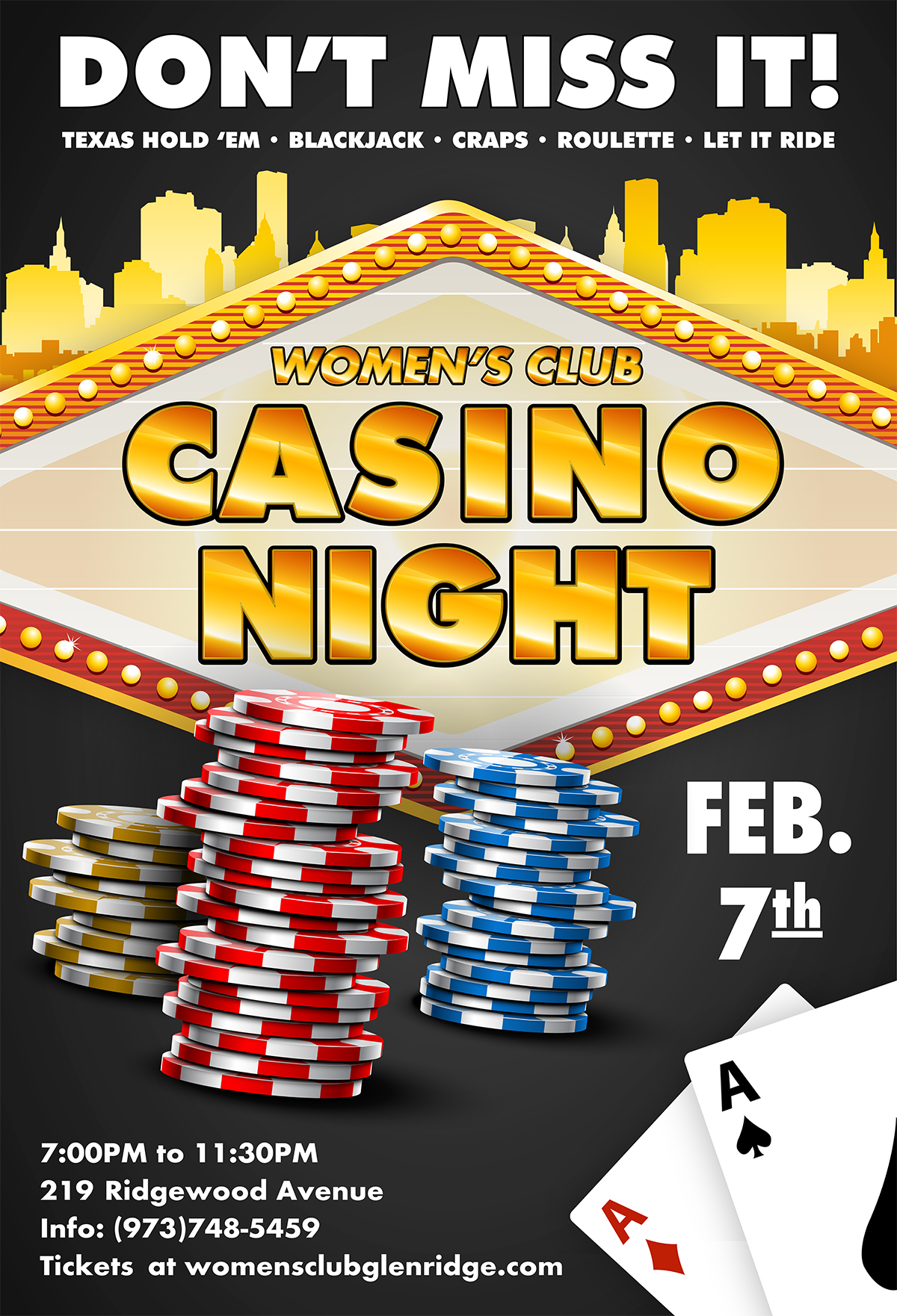 Women's Club Casino Night Poster Image