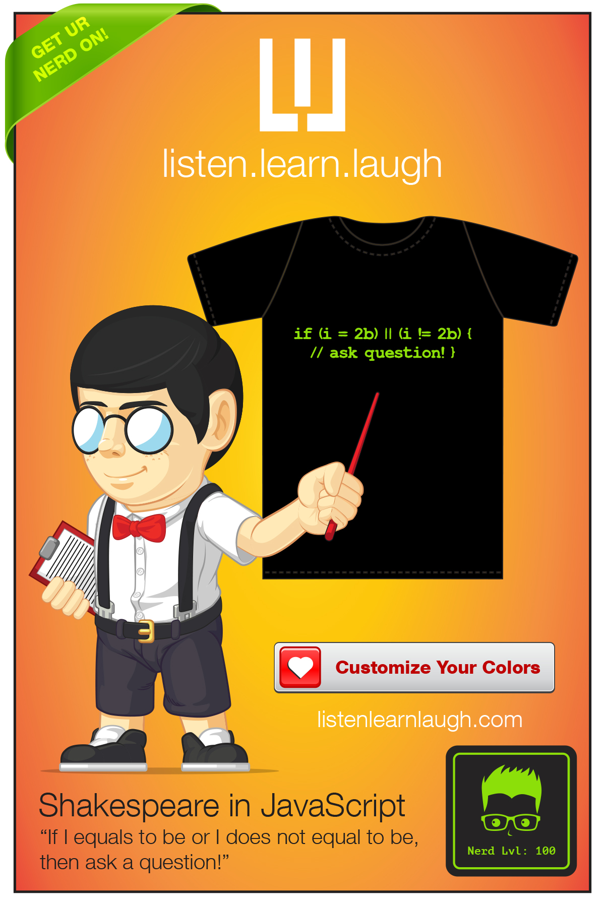 Shakespeare in JavaScript T-Shirt Poster Image