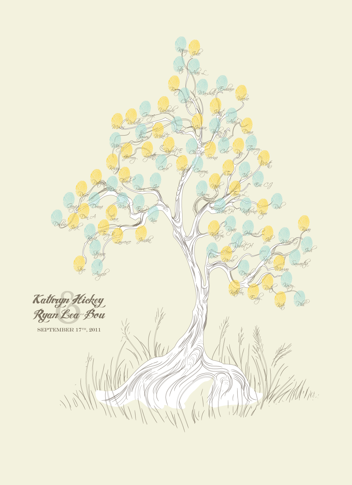Wedding Thumbprint Tree Poster Image