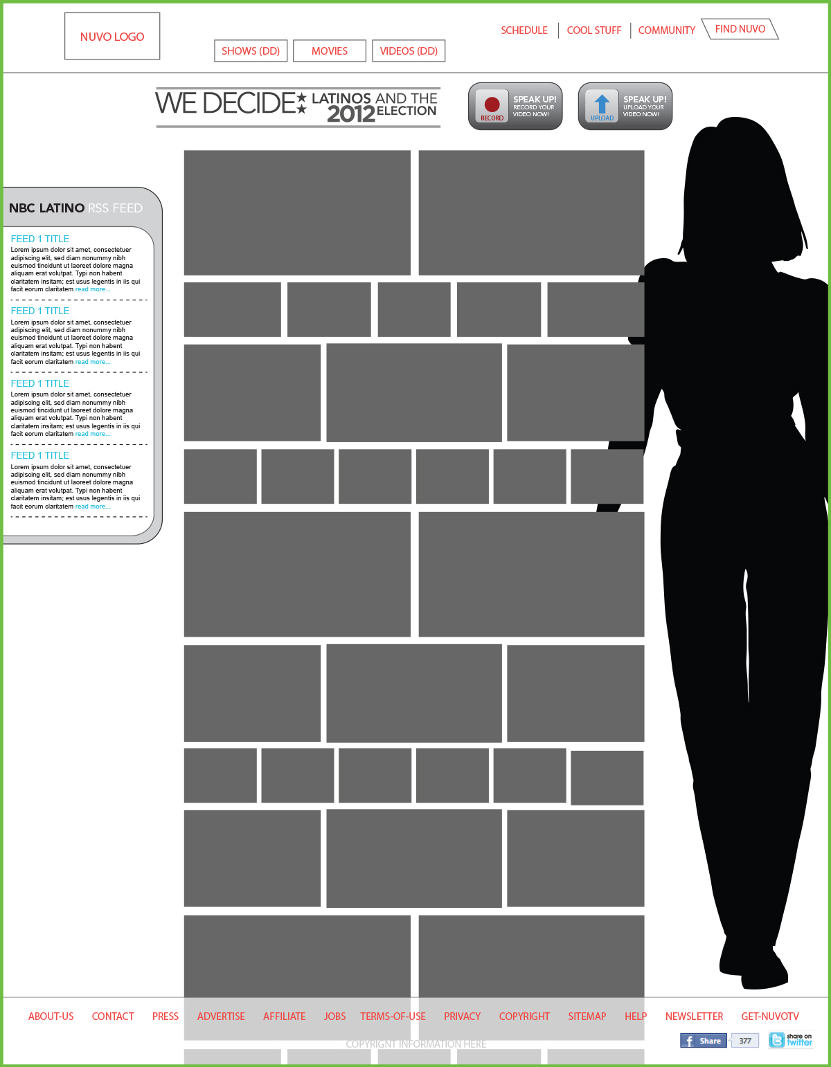 NuvoTV We Decide Video Wall Page Wireframe Image