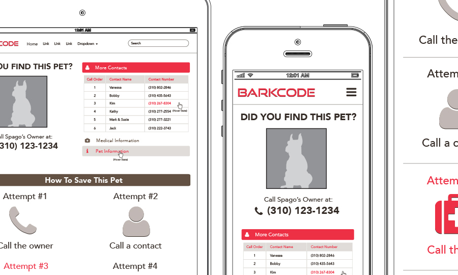 Barkcode Pet Profile Iteration Wireframe Thumbnail