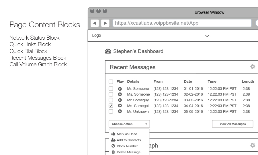 XCast Dashboard Wireframe Thumbnail