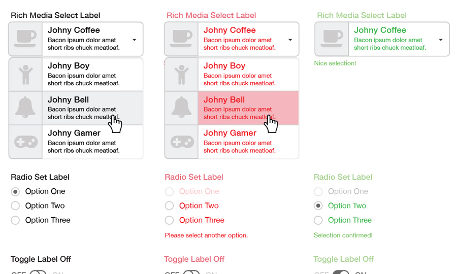 XCast Form States Wireframe Thumbnail